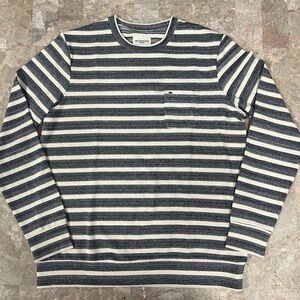 Obey Striped Long Sleeve Tee in Navy and white